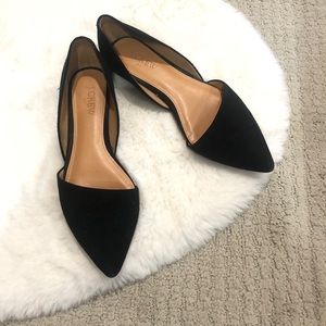 J.Crew mercantile black suede D’Orsay flats